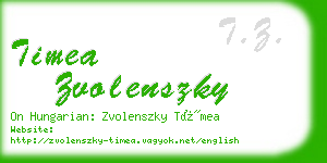 timea zvolenszky business card